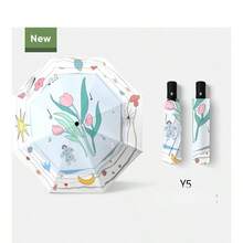 1 chiếc ô 8 nan chắc chắn, chống gió, dùng được cả mưa và nắng, họa tiết hoa tulip dịu nhẹ, thiết kế nốt nhạc sao trăng mộng mơ, ô gấp tự động, phụ kiện che nắng nữ tính. - Ô gấp - Xem 6