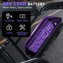 VOMO X80 Ultra E-Bike, 20-Inch Fat Bike Off-Road Electric Bicycle, 1000W Motor, 48V 15Ah Long-Range Battery, 7 Gears, Hydraulic Dual Brakes, Full Suspension, Suitable For Mountain Biking, Beach Riding And Riding In The Snow - 查看 7