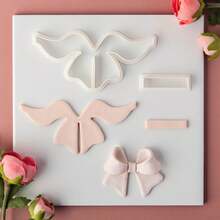3 Different Sizes Bow-Shaped Soft Clay Polymer Clay Cutting Molds For Earrings, Jewelry Making, Hair Clips, DIY Handicrafts - White - View 9
