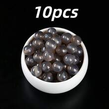 10颗天然宝石，包括粉晶、白水晶、黑曜石、虎眼石，优雅的DIY首饰制作珠子，完美礼物 - 彩色 - 查看 56