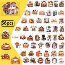 56-Piece New Halloween Cowboy Transparent PET Stickers - Cute Cartoon DIY Materials For Hand Journals, Diaries & Phone Cases - 56PCS - View 1