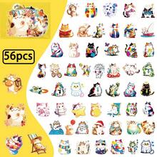 New Version Cute Colorful Cat Transparent PET Stickers (56 Pieces) - DIY Versatile Cat Decorative Stickers For Journal Embellishment & Laptops - 56PCS - View 12