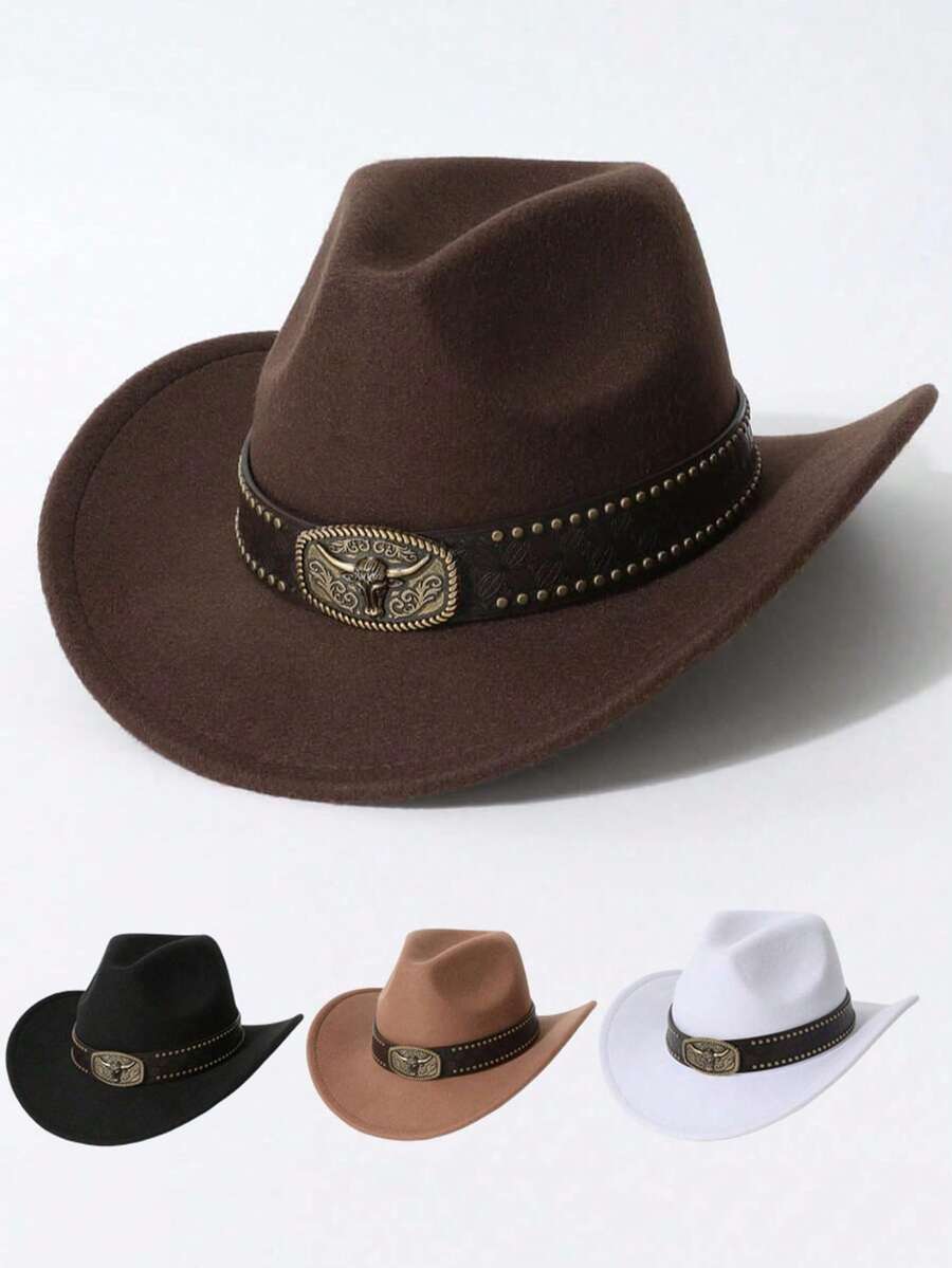 1顶男女通用复古西部牛仔帽 - 防晒爵士帽，适合休闲派对、西部主题活动、聚会、角色扮演、毕业典礼、徒步旅行等。 - 禮帽 - 查看 1