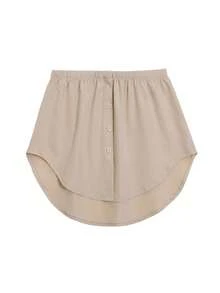 单片式弹力腰部延长裙腰配饰女士衬衫延长可调节多层假下摆裙延长 - 卡其色 - 查看 3