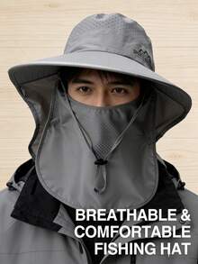 Unisex Wide Brim Bucket Hat With Face & Neck Flap, Breathable Mesh Design, Waterproof Quick-Dry, Adjustable Chin Strap, Suitable For Hiking, Camping, Gardening, Beach, Cycling, Travel And Other Outdoor Activities - A - View 5