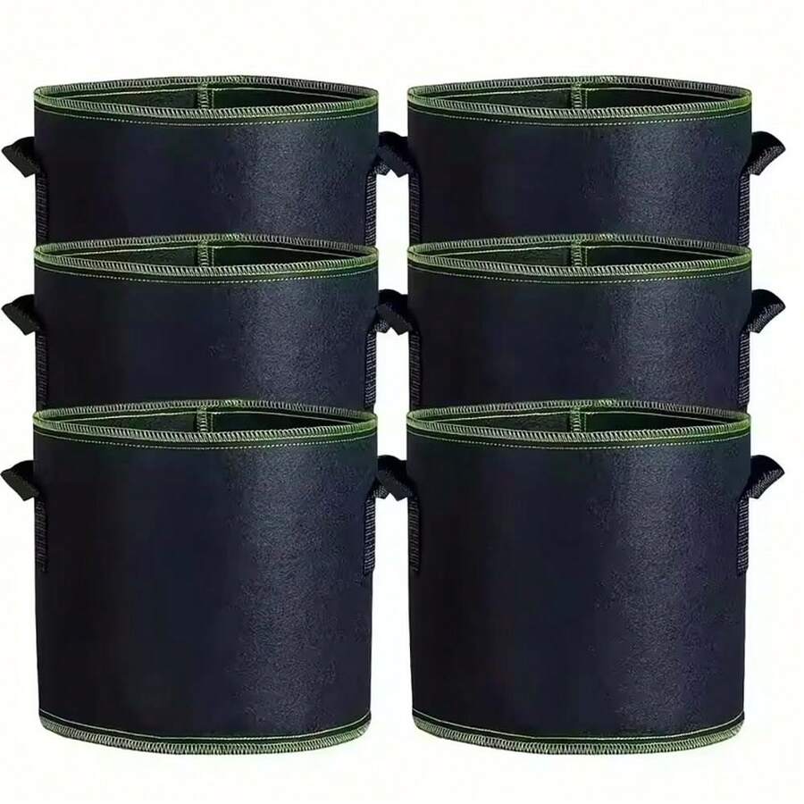5 chậu trồng cây bằng vải, túi trồng cây dung tích 3/5/7/10 gallon, dùng để trồng rau, cà chua, dâu tây, khoai tây. - màu đen - Xem 1