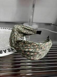 1pc Vintage Elegant Floral Wide Crossed Headband, Floral Bow Hair Accessory Suitable For Vacation & Daily Wear, Boho Chic Style, Spring/Summer, Headband, Hair Hoop, Hair Accessories - One Size Fits All - View 9