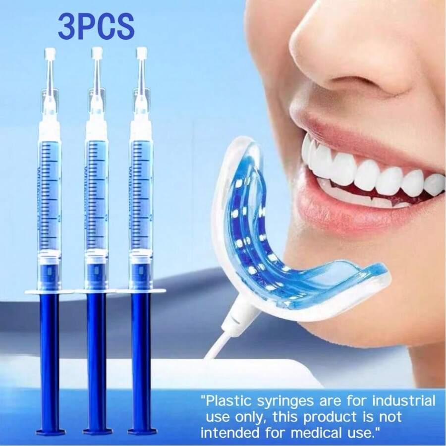 3支装牙齿美白凝胶笔，深层清洁，清新口气，日常使用，3毫升美白笔（蓝色、浅蓝色、粉色、绿色、白色） - 凝膠筆 - 查看 1