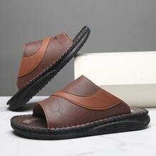 Dép phối màu, dép xăng đan thể thao thường ngày unisex, dép lê thoải mái, thoáng khí dùng trong nhà và ngoài trời. - màu nâu - Xem 11
