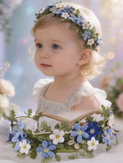 1 pieza Diadema de bebé con estampado floral vintage, diadema con flores lindas con estilo etéreo Mori para primavera