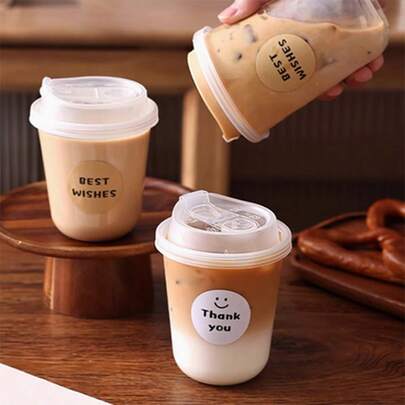 [20 Sets] 16 Oz Clear Plastic Cups With Lids, Christmas Party Disposable Iced Coffee Cups With Lids, Clear Cold Drink Cups With Lids, Perfect For Iced Tea, Milkshakes, Smoothies, Ideal For Halloween, Christmas, Family Gatherings, And Office Coffee