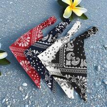 Unisex Cashew Flower Triangle Headband, Chiffon Hip-Hop Fashion Versatile Elastic Headscarf - Multicolor - View 4