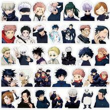 Jujutsu Kaisen 80张动漫周边卡通贴纸，包含五条悟、夏油、悠仁、惠、宿傩、悠太、东条等角色，适合装饰手机、笔记本、文具、背包等，内含黑白拼贴纸和彩色贴纸，多种角色设计。 - 查看 11