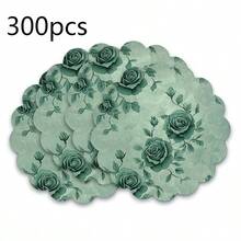 Vintage Green Floral Round Placemats, Elegant & Premium, Available In Multiple Specifications, Size 14.17in (36cm) In Diameter. 100% Polyester, Machine Washable, Hand Washable And Dry Cleanable, Non-Slip & Heat-Resistant, Ideal For Daily Dining, Home Decor, Infusing Vintage Natural Atmosphere Into Your Table, A Top Choice To Elevate Your Home Style. - Multicolor - View 22