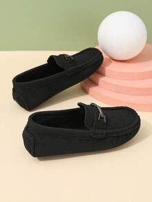 1 Pair Kids' Casual Loafers, Soft Bottom Non-Slip Slip-On Shoes Suitable For Children In Spring And Autumn, For School And Outdoor Wear - Black - View 5