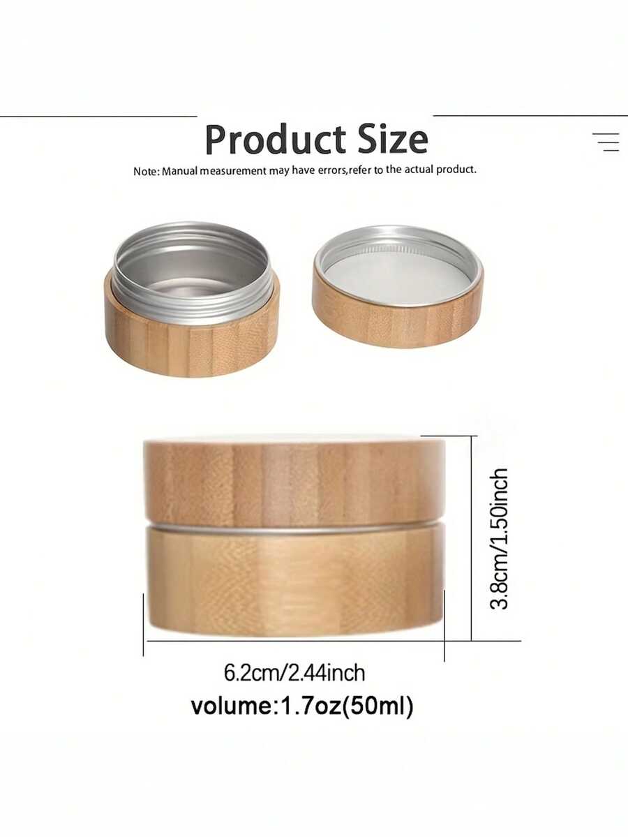1个带竹盖的铝制分格容器，防尘防水，适用于存放牙膏、粉末、乳霜、浴室用品等。 - 查看 1