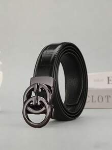 男士真皮腰带，商务休闲百搭自动扣高档裤腰带 - 彩色 - 查看 11