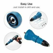 1件电动铆钉枪铆接工具，无线铆钉钻适配器，铆螺母工具，铆钉钻适配器（2.4mm-4.8mm） - B - 查看 9