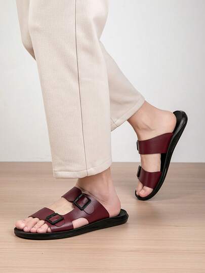 New Summer Vacation Style Men's Flip Flops, Fashion Casual Indoor/Outdoor Comfortable Open Toe Flat Sandals