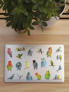 YWWBLD 50pcs Realistic Parrot Stickers For Laptop, Suitcase, Scrapbook, Storage Box, Decorative DIY, Graffiti Stickers - Multicolor - View 5