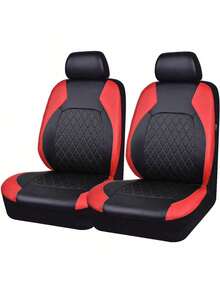 4/9pcs PU Leather Car Seat Covers, Waterproof Seat Protectors, Breathable Seat Covers, Universal Fit For Most Sedans, SUVs, Trucks, Luxury Ventilated Front Seat Covers With Lumbar Support, Rear Seat Covers. 9pcs Set Includes: 2 Front Seat Covers, 1 Backrest Cover, 1 Rear Seat Cover, 5 Headrest Covers. 4pcs Set Includes: 2 Front Seat Covers, 2 Headrest Covers. - Style B - View 13