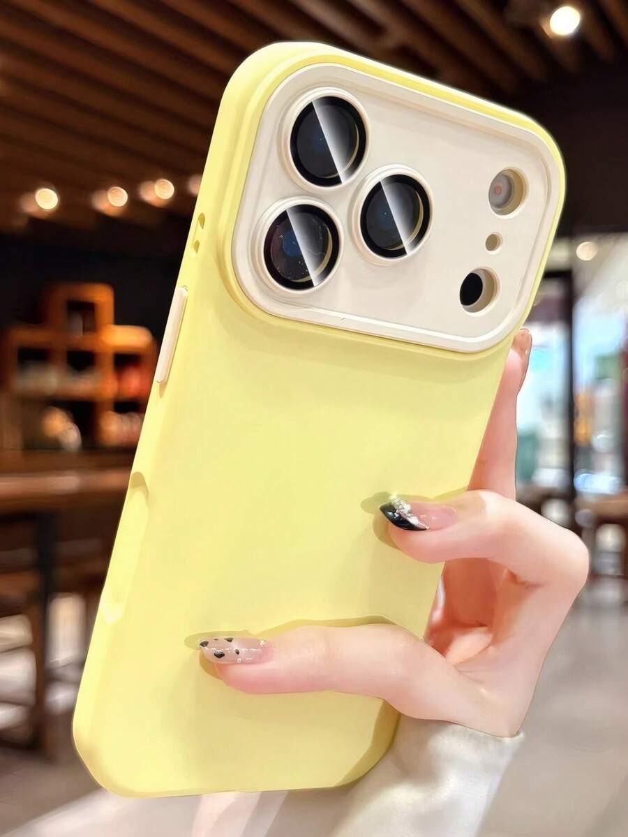 Fashion Colorblock Big Window Lens Protection Phone Case Compatible With IPhone 17 Pro Max 17Pro 17 16 15 14 Plus 13 Pro Max Skin Feel Soft Matte Back Cover