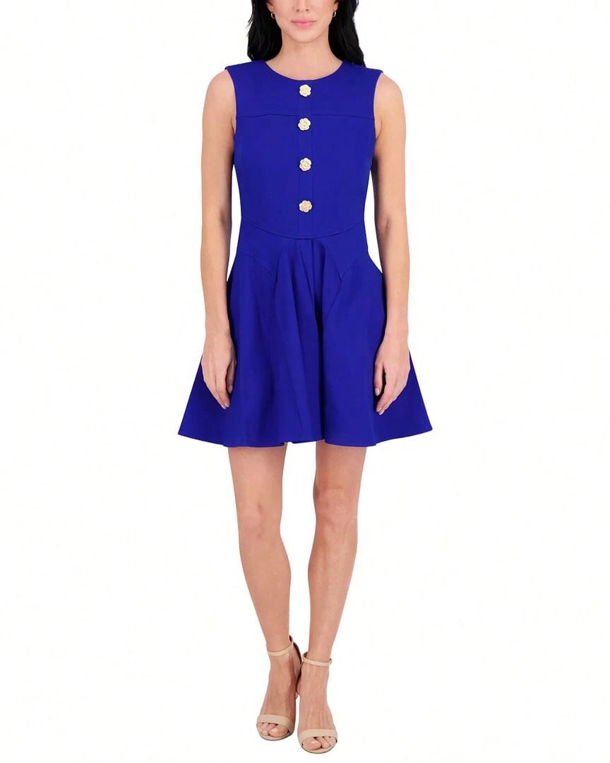 Kensie Stretch Denim Mini Dress - Blue - View 1