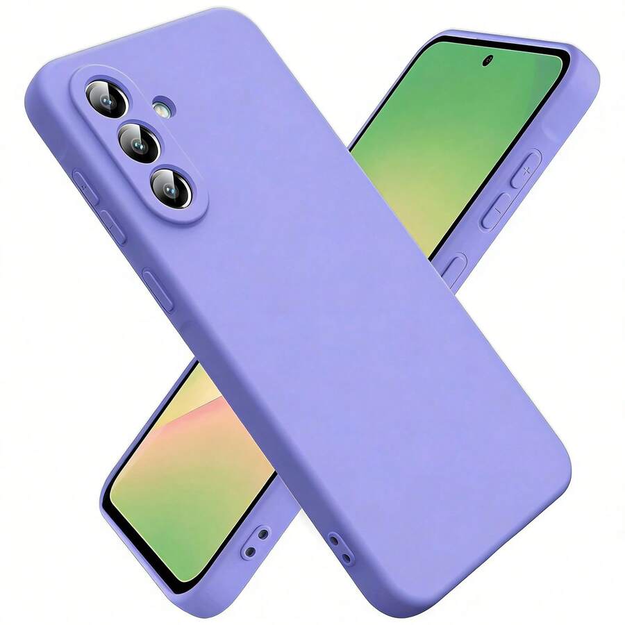 超薄防滑软硅胶保护壳，纯色可爱少女风手机壳，兼容三星 Galaxy A56 A36 A26 A16 A17 S26 S25 FE、Galaxy S26 Ultra S25 Ultra、荣耀、Note 15 - 紫色 - 查看 1