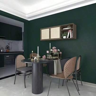 Bir Rulo Duvar Kağıdı: Dokulu Şampanya Altın ve Koyu Yeşim Yeşili Renklerinde Kendinden Yapışkanlı Vinil Duvar Kağıdı. Çıkarılabilir, Yatak Odaları ve Oturma Odalarını Dekore Etmek, Rafları, Çekmeceleri ve Dolapları Yenilemek ve Şenlikli Bir Atmosfer Yaratmak İçin Uygundur.