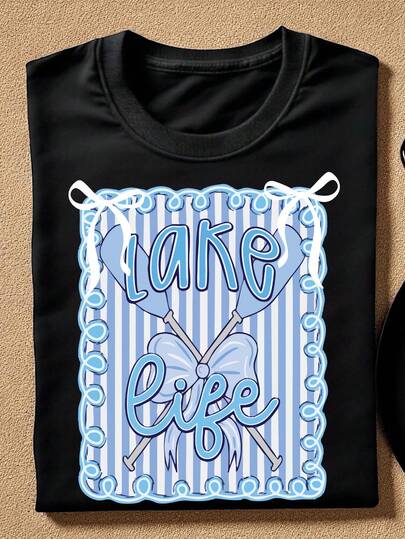 Preppy Lake Life Shirt, Lake Adventure T-Shirt, Summer Vacation Tee, Lake Vacay Gift, Lake Lovers Short Sleeve Shirts, Travel Love Gift. MA-1962