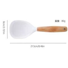 Wood Handle Silicone Rice Paddle Spoon, Lightweight Elegant Kitchen Rice Scoop With Standing & Hanging Hook Design, Healthy Harmless Non-Stick Spatula, Multiple Colors Available For Household Rice Cooker Daily Kitchen Cooking Use - View 15