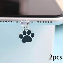 1-3 chiếc Nút bịt lỗ sạc điện thoại hình móng mèo dễ thương, phụ kiện mặt dây chuyền bằng hợp kim, (3 chiếc) - Nhiều màu - Xem 17
