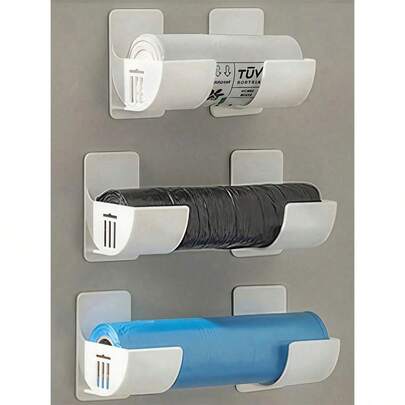 Bộ 4 giá đựng túi rác có thể điều chỉnh, thích hợp để đựng túi rác, màng bọc thực phẩm, ô dù, cán lăn bột, giá đựng bao bì, giá để đồ nhà bếp, giá để đồ dưới bồn rửa, giá để đồ trong tủ quần áo, dụng cụ nhà bếp, hộp đựng đồ nhà bếp, quà tặng Ngày của Mẹ.