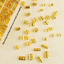 70 Pcs Alloy Hair Accessories, Suitable For Braids, Multiple Adjustable Metal Gold Braid Rings, Ear Cuffs Without Piercings, Braid Hair Accessories, Suitable For Women And Girls, Including Claw Clips, Hair Claws, Hairpins, Hair Clips, Etc.,Summer,Holiday,Travel, Head Accessories - Gold - View 6