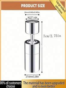 1pc Silver Kitchen/Bathroom Faucet With 360° Splash-Proof Basin Function, Dual Water Flow Modes, Extension Attachment, Foam Sprayer Head, And Rotatable Extension - Multicolor - View 4