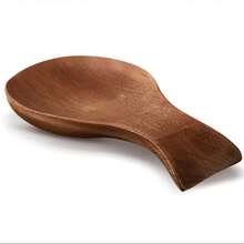 1pc Wooden Spoon Holder, Heat-Resistant Wooden Utensil Rack For Storing Ladles, Spatulas, Brushes, Shovels And Other Kitchen Tools (The Wood Grain Pattern May Vary) - Brown - View 11