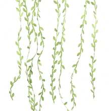 DIY Simulated Green Vines, Silk Willow Leaf Wreath Decorations, Materials And Supplies For Making Handmade Green Plant Wreaths. - Dây leo màu xanh lá cây, 5 mét/cuộn - Xem 8