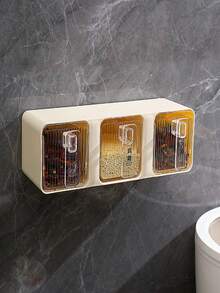 No Drill Kitchen Organizer Rack Set, Wall Mounted Spice Jar Condiment Storage Boxes - Multicolor - View 6