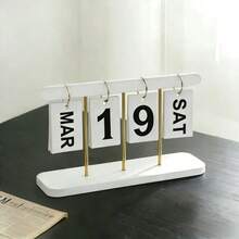1 pieza Calendario de escritorio creativo y minimalista estilo nórdico, calendario de escritorio decorativo, material de plástico duradero, adecuado para sala de estar, mesa de comedor, mesa de café, escritorio de oficina, etc. | Útiles escolares | Accesorios de escritorio - Multicolor - Ver 14