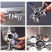 Llave de desmontaje de grifo 12 en 1, herramienta de reparación profesional de plomería para el montaje y desmontaje del vástago de la válvula del grifo de cocina y baño - Plateado - Ver 8