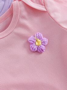 Bộ 5 món áo liền quần thoải mái, dễ thương cho bé gái, thích hợp mặc mùa xuân. - Nhiều màu - Xem 4