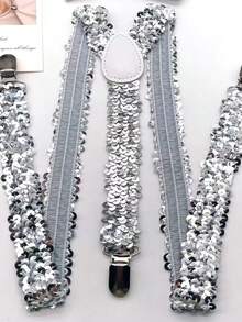 Dây đeo quần đính kim sa, dây đeo quần co giãn, thích hợp cho tiệc tùng Halloween. - Nhiều màu - Xem 7