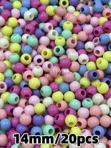 50pcs Large Hole Solid Color Acrylic Beads - DIY Round Beads Suitable For Bracelets, Necklaces, Phone Straps, Pendants, Tassels, Dreamcatchers, Jewelry Making - Color Mixing - View 10