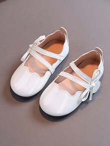 1 par de zapatos de niña con perlas, suela blanda y antideslizante, puntera cuadrada y redonda, zapatos de princesa versátiles y de moda, adecuados para primavera y verano - Blanco - Ver 19