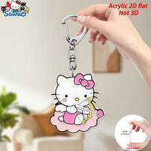 Móc khóa Hello Kitty Sanrio dạng phẳng 2D, 1 chiếc, mặt dây chuyền Hello Kitty sáng tạo, dùng cho túi xách, ba lô, chìa khóa xe hơi, quà tặng mùa tựu trường, Giáng sinh, Lễ Tạ ơn, Halloween, dạng phẳng 2D. - Nhiều màu - Xem 1