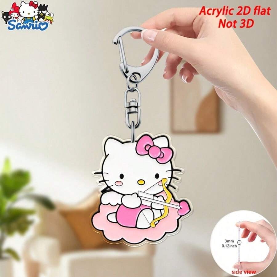 Móc khóa Hello Kitty Sanrio dạng phẳng 2D, 1 chiếc, mặt dây chuyền Hello Kitty sáng tạo, dùng cho túi xách, ba lô, chìa khóa xe hơi, quà tặng mùa tựu trường, Giáng sinh, Lễ Tạ ơn, Halloween, dạng phẳng 2D. - Nhiều màu - Xem 1