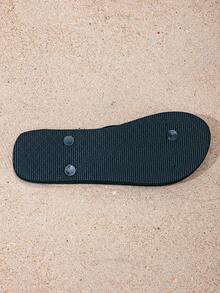 Women's Summer Beach Flip Flops, Non-Slip - Black - View 8