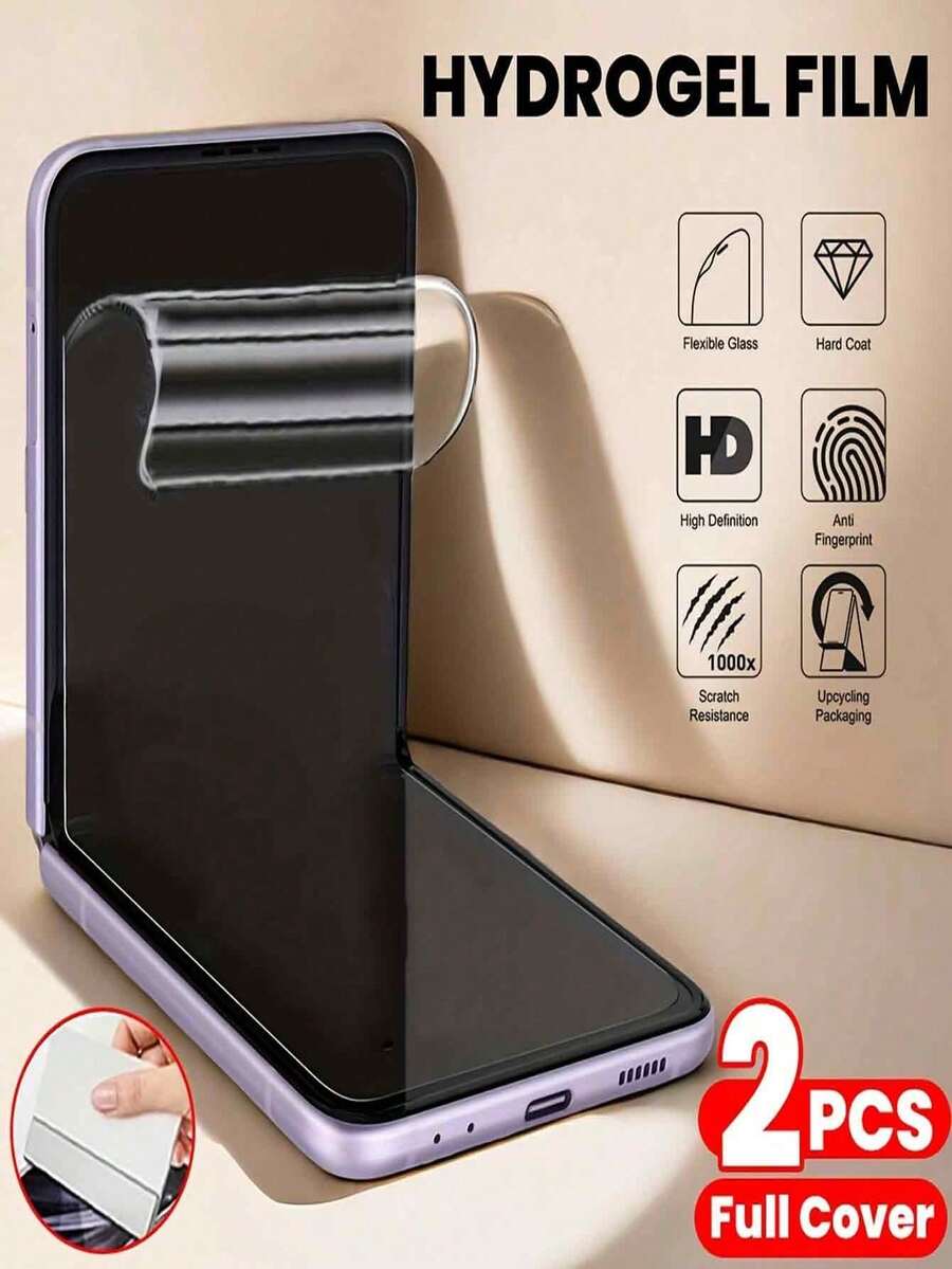 Bộ 2 miếng dán màn hình gel nước toàn màn hình tương thích với Samsung Galaxy Z Flip 7 / Flip 6 / Z Flip 5 / Z Flip 4 / Z Flip 3 5G. Bảo vệ toàn màn hình, hình ảnh HD, hỗ trợ mở khóa vân tay, chống trầy xước, chống bám vân tay, siêu mỏng. - Trong sáng - Xem 1