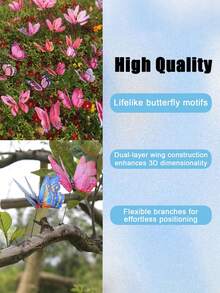 10pcs Butterfly Stakes, Outdoor Garden Decor Vibrant 3D Butterfly Garden Stakes, 3D Colorful Double Wings With Bendable Stick, Artificial Waterproof Butterfly Decorations, Butterflies For Flower Outdoor Indoor - Butterfly Garden Decoration - View 8