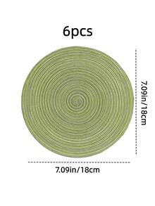 4pcs/6pcs/8pcs/15-Inch Round Woven Washable Placemats For Kitchen Table, Great For Home Gatherings And Wedding Parties (Green) - Green - View 20